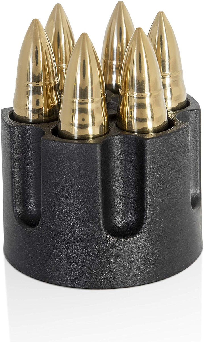 Whiskey Stones Bullets with Base - Gold XL Whiskey Ice Cubes Reusable –  Advanced Mixology