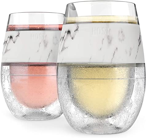 Marble Wine FREEZE™ Double Wall Insulated Freezable Drink Chilling Tumbler. (ONE) 8.5 oz - Raise The Bar Lux  