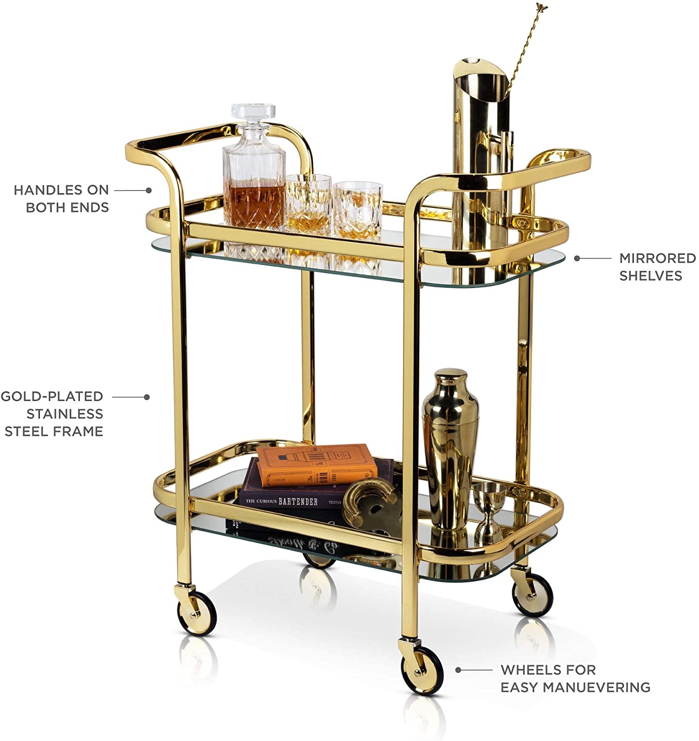 Elegant Gold Bar Cart - Raise The Bar Lux  