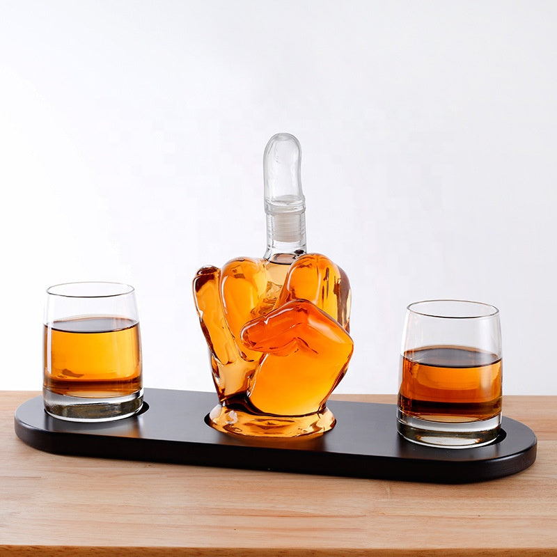 Bossy Middle Finger Whiskey Decanter. 1000 ML - Raise The Bar Lux  