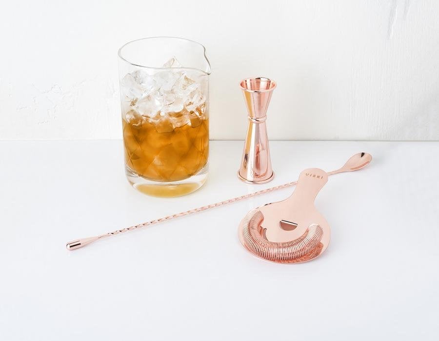 4 Piece Copper Professional Cocktail Set - Raise The Bar Lux  