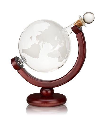 Etched Glass Globe Liquor Decanter - Raise The Bar Lux  