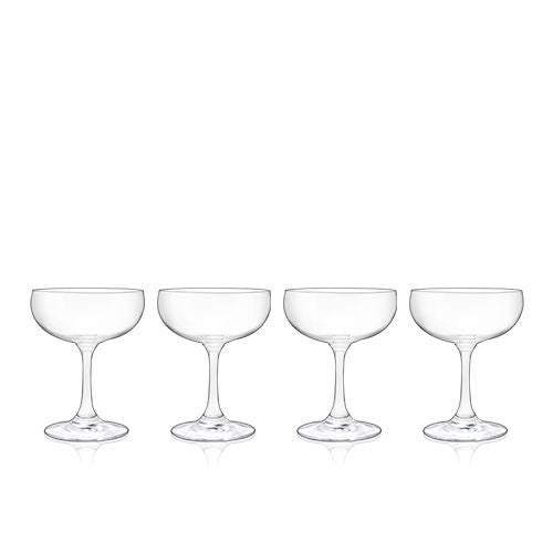 Classic Coupe Glasses for Champagne,  Martini, Daiquiri, Manhattan, Cocktails  (Set of 4) - Raise The Bar Lux  