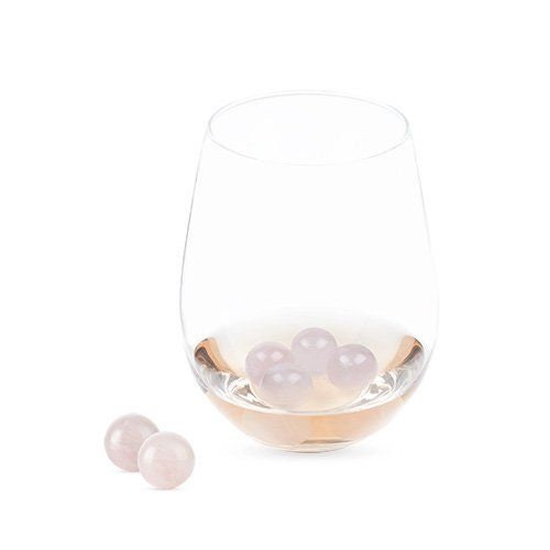 Rose Quartz Wine Gems  Glacier Rocks, Reusable Beverage Cubes & Whiskey Chilling Stones ( Set of 6) - Raise The Bar Lux  