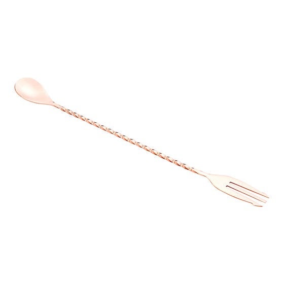 Trident Bar Spoon with Full Twisted Stem Handle Cocktail Spoon - Raise The Bar Lux  