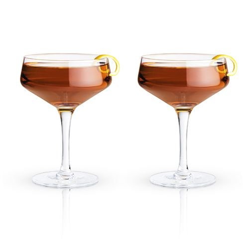Crystal Champagne  Coupe Cocktail Glasses. 7 oz  (Set of 2) - Raise The Bar Lux  