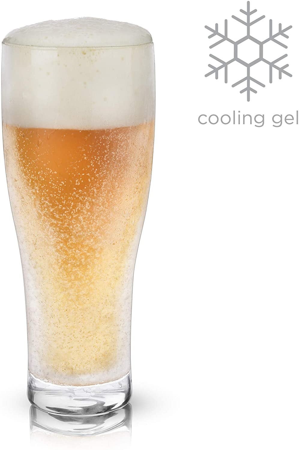 Glacier Double-Walled Glass Beer Chilling Cup, 16 oz by Viski - Raise The Bar Lux  