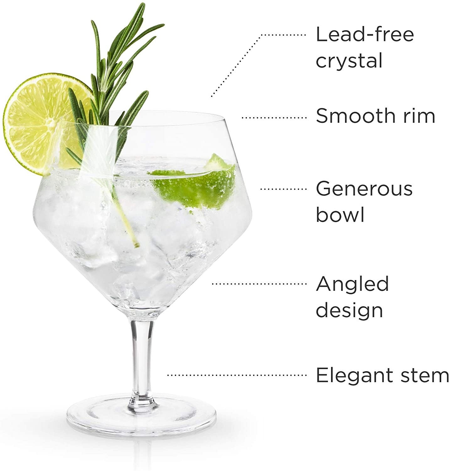 Crystal Gin & Tonic Glasses. Set Of 2 - Raise The Bar Lux  