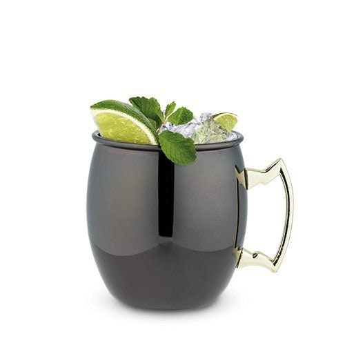 Black Moscow Mule Mug with Gold Handle. Set Of 2 - Raise The Bar Lux  