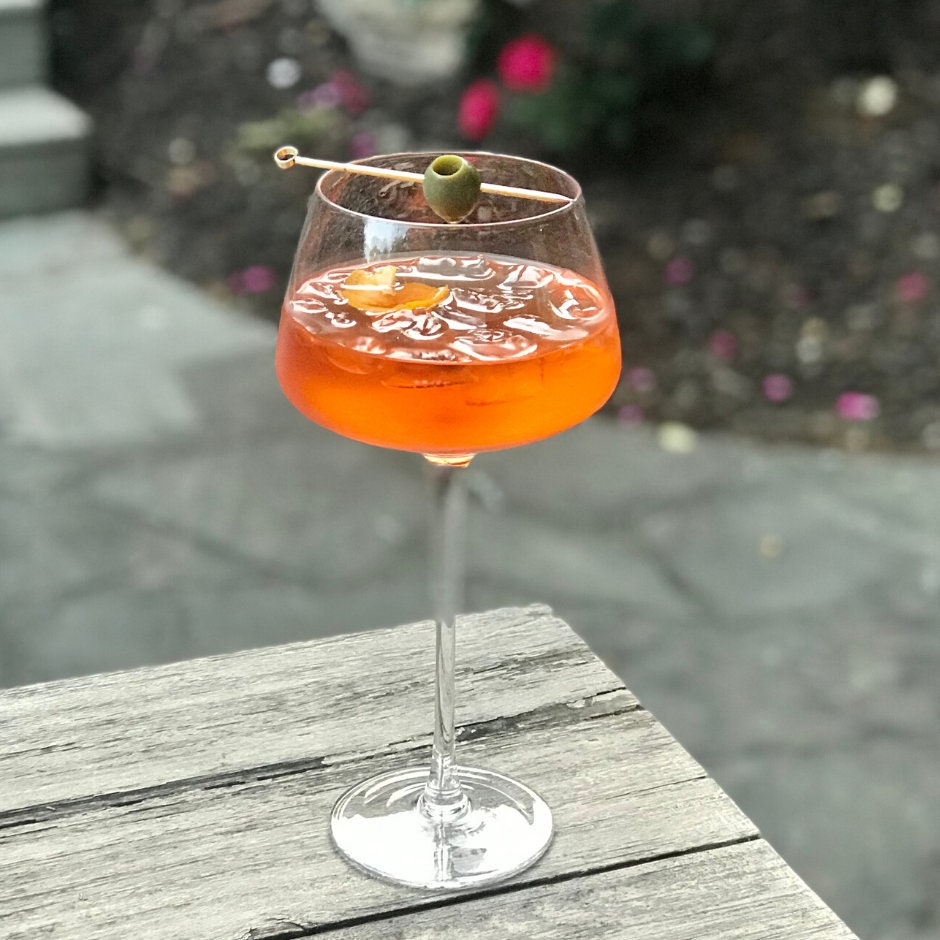 Angled Crystal Amaro Spritz Glasses. Set of 2 - Raise The Bar Lux  
