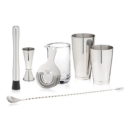 7- Piece Essential High Quality Cocktail Maker Barware Gift Set - Raise The Bar Lux  