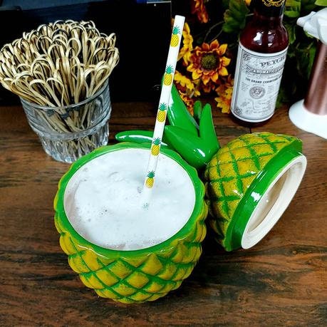 Hand Painted Ceramic Pineapple Tiki Drinkware  - 14 Ounce - Raise The Bar Lux  