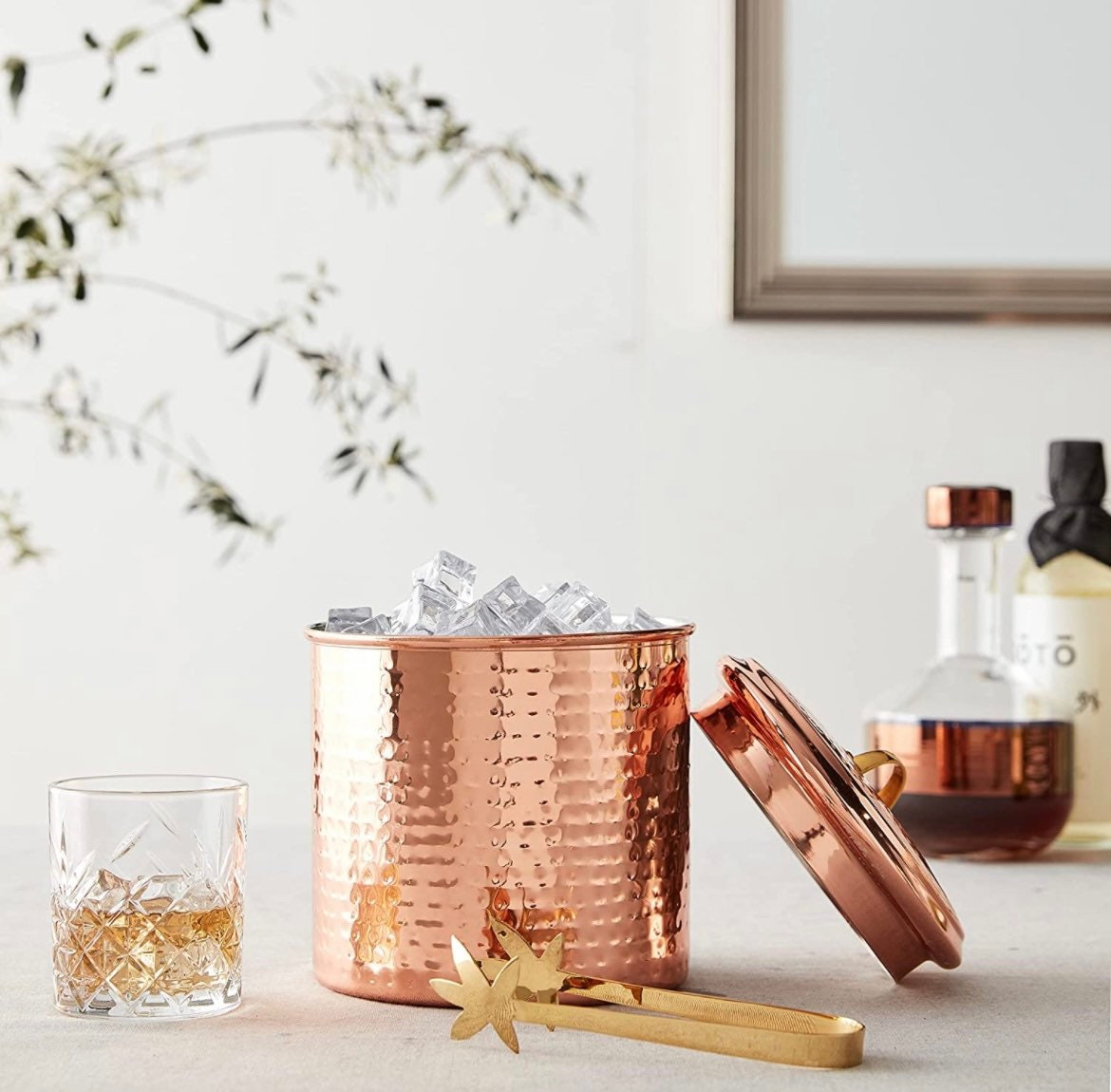 Copper Hammered Ice Bucket - Raise The Bar Lux  