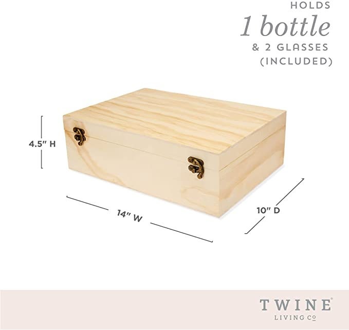 Congratulations Engraved Wood Champagne Box with Set of Flutes. - Raise The Bar Lux  