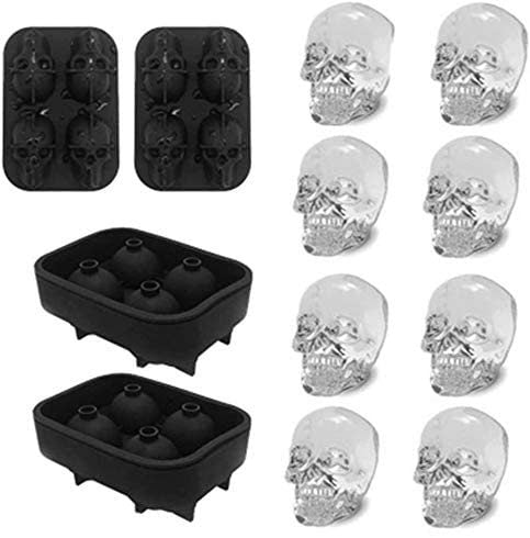 Skull Shaped Ice Cube, Chocolate, Jello DIY Mold Tray. 8 Pieces - Raise The Bar Lux  