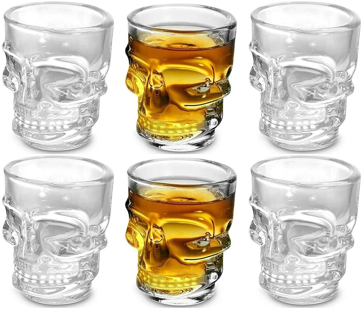 Skull Shot Glasses.1.5 Oz . Set Of 6 - Raise The Bar Lux  