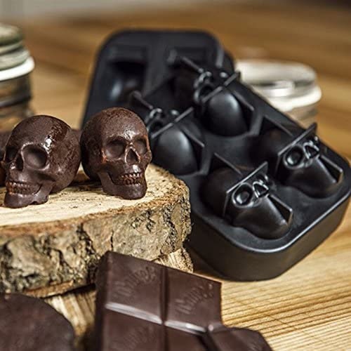 Skull Shaped Ice Cube, Chocolate, Jello DIY Mold Tray. 8 Pieces - Raise The Bar Lux  