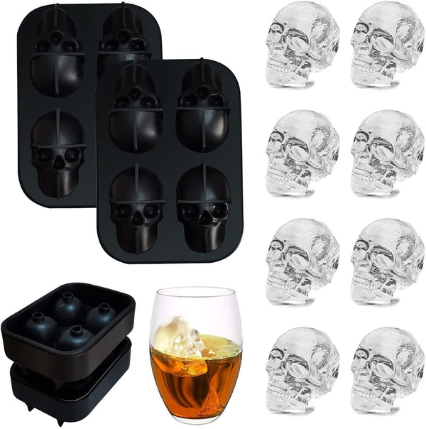 Skull Shaped Ice Cube, Chocolate, Jello DIY Mold Tray. 8 Pieces - Raise The Bar Lux  