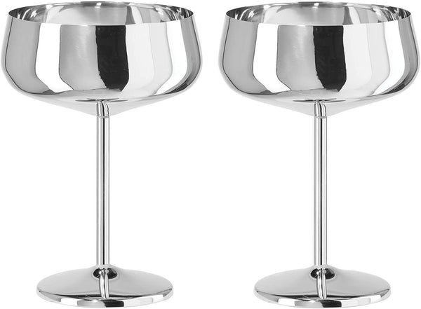 Stainless Steel Cocktail Coupe - 2 ( 10 oz) - Raise The Bar Lux  
