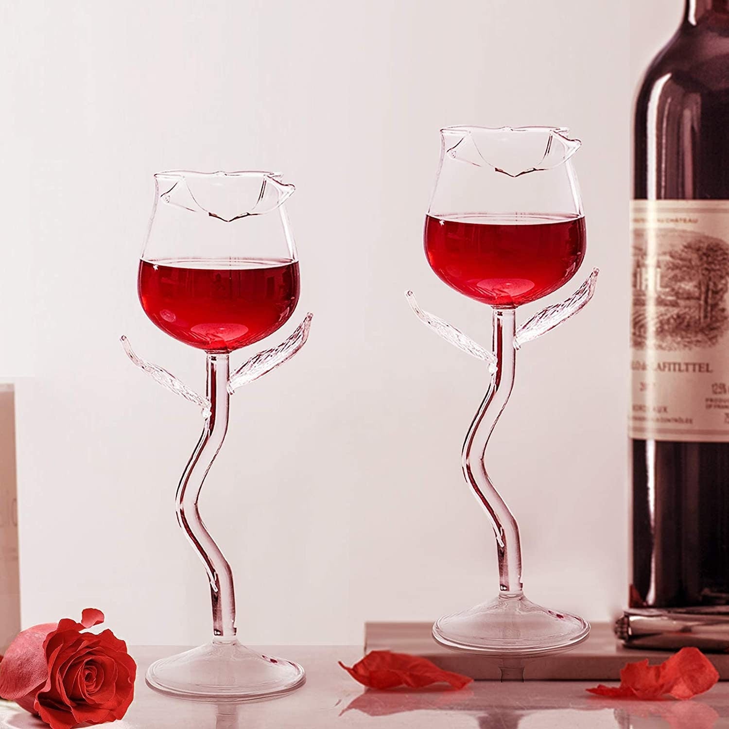 Rose Shaped Cocktail Glass. 8 Oz. Set of 2 - Raise The Bar Lux  