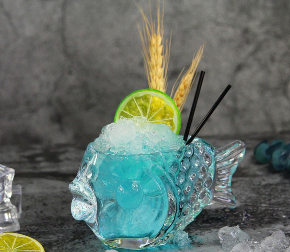 Fish Tiki Bowl Cocktail Glass- 12 oz - Raise The Bar Lux  