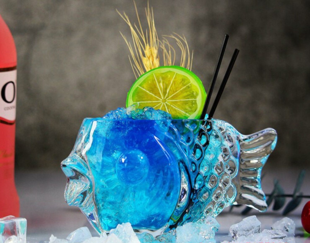 Fish Tiki Bowl Cocktail Glass- 12 oz - Raise The Bar Lux  