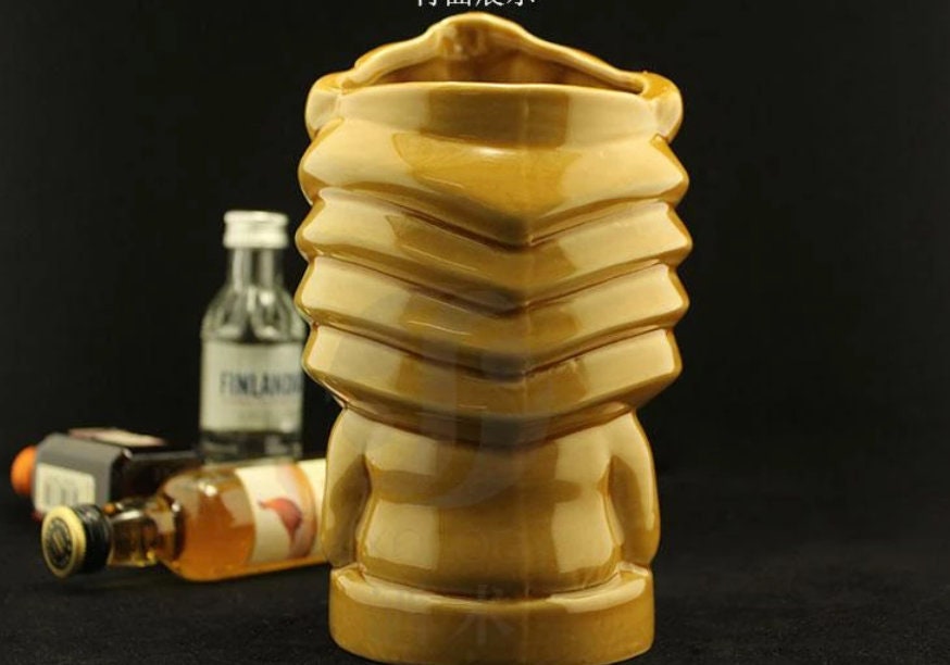 Handmade Hawaiian Tiki Hands Ceramic Cup. 18 Oz - Raise The Bar Lux  
