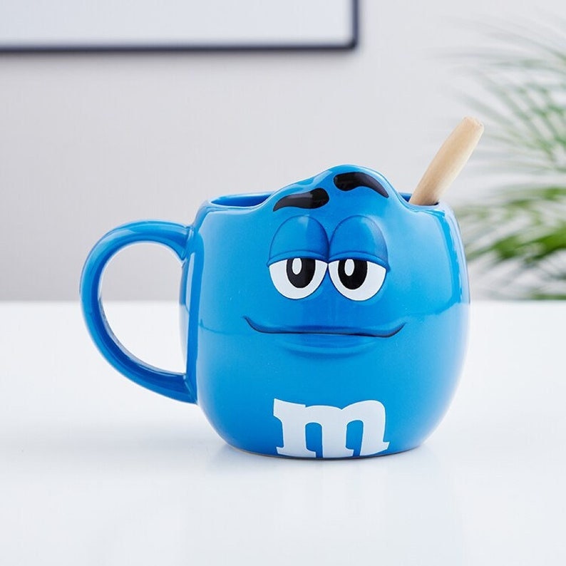 Large Ceramic M&M Mug With Spoon - 23 Oz. - Raise The Bar Lux  