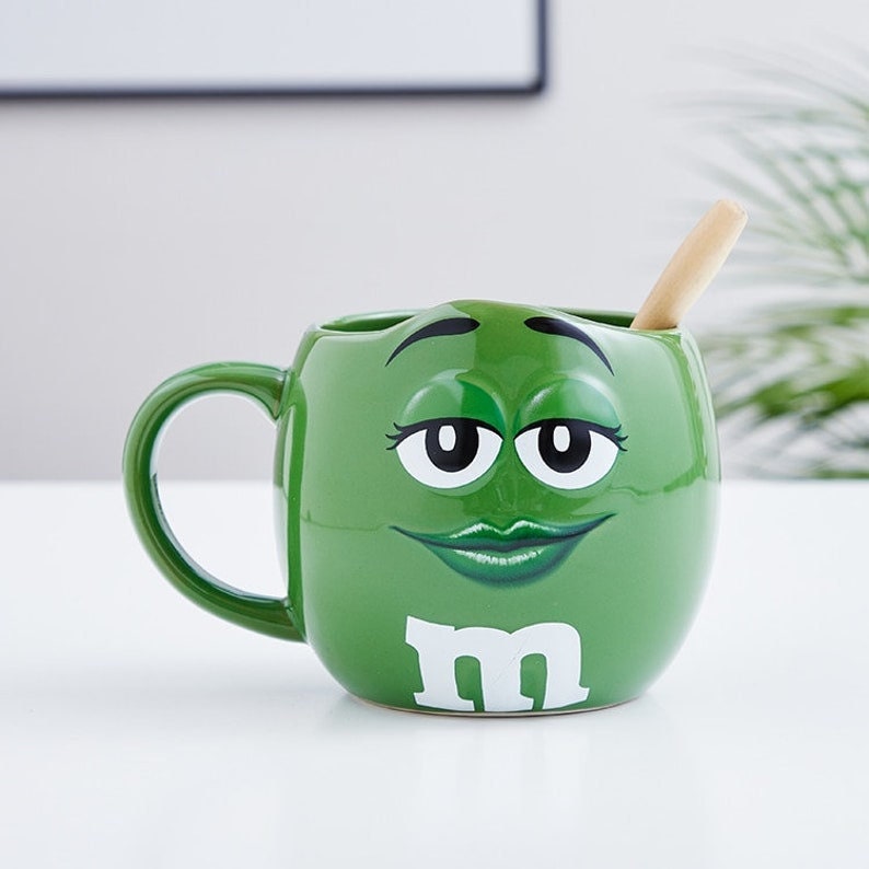 Large Ceramic M&M Mug With Spoon - 23 Oz. - Raise The Bar Lux  