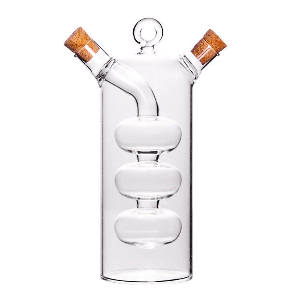 Unique Double Pipe Clear Cylinder Cocktail Glass. - Raise The Bar Lux  