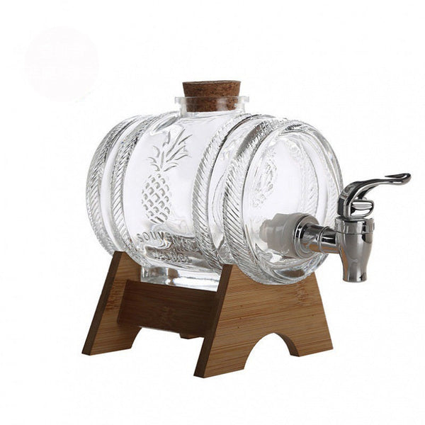 Glass Barrel Whiskey Decanter With Stand. 1000ML - Raise The Bar Lux  