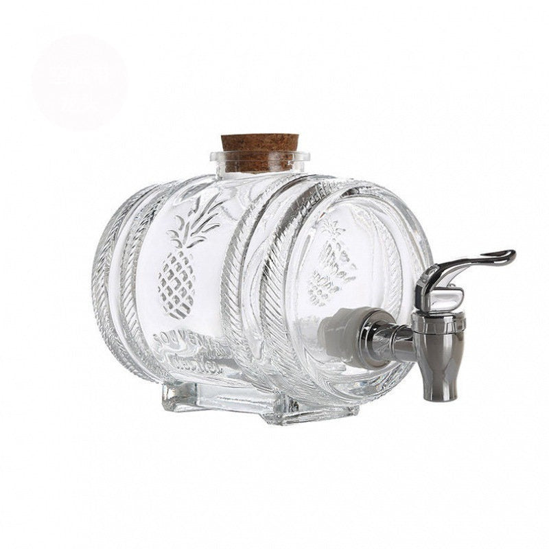 Glass Barrel Whiskey Decanter With Stand. 1000ML - Raise The Bar Lux  