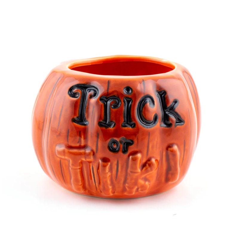 Halloween Pumpkin Tiki Mug With Lid. 18 Oz - Raise The Bar Lux  