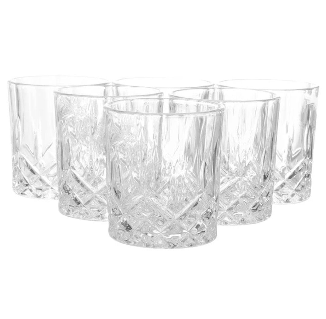 Japanese Diamond Cut Highball Old Fashion Cocktail Glass . 14 Oz. (Set of 6) - Raise The Bar Lux  