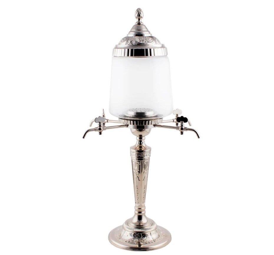 Traditional Glass And Metal Absinthe Fountain- 4 Spout - Raise The Bar Lux  